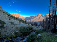 Ascending Chortling Marmots Creek into an upper hanging valley.