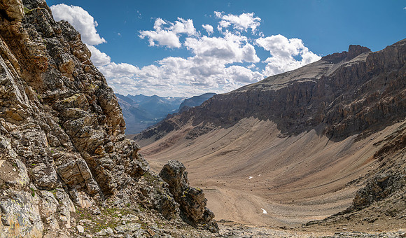 Ascending south slopes of Siffleur Mountain.