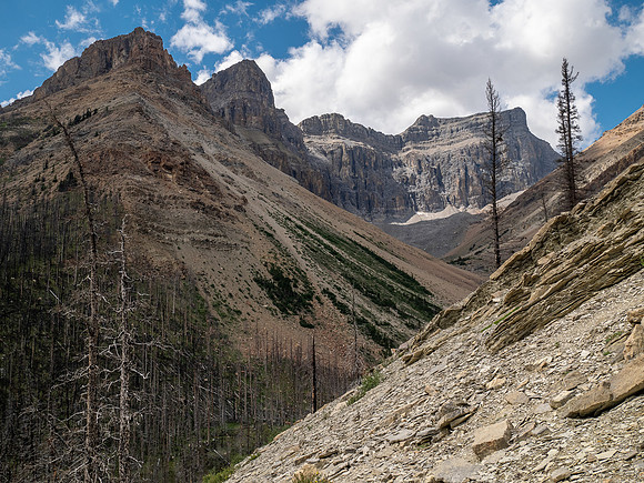 Ascending the SE slopes of Siffleur Mountain.