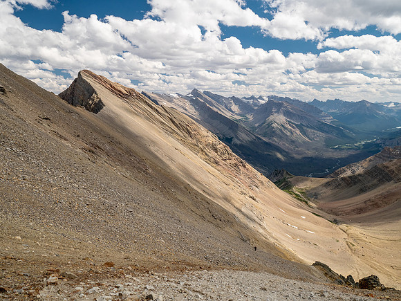 Ascending south slopes of Siffleur Mountain.