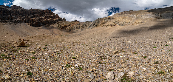 Ascending south slopes of Siffleur Mountain.