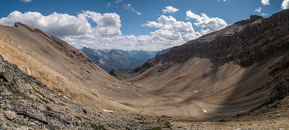Ascending south slopes of Siffleur Mountain.