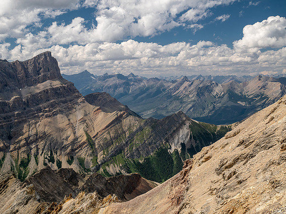 Ascending south slopes of Siffleur Mountain.