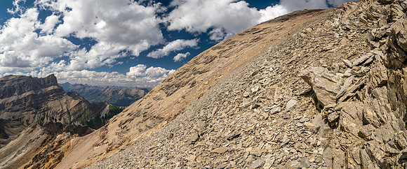 Ascending south slopes of Siffleur Mountain.