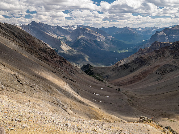 Ascending south slopes of Siffleur Mountain.