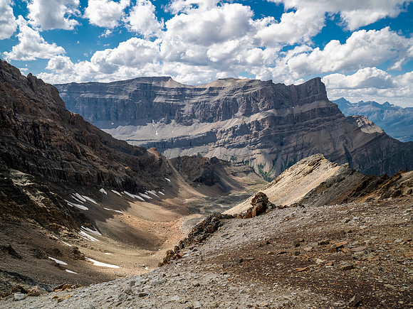 Ascending south slopes of Siffleur Mountain.