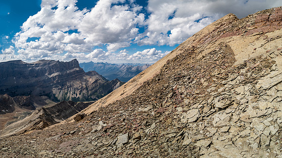 Ascending south slopes of Siffleur Mountain.