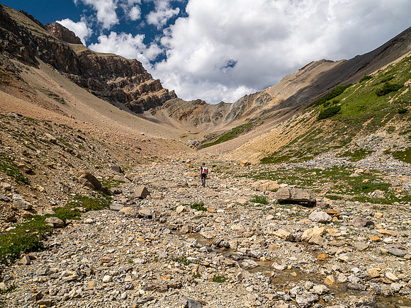 Ascending south slopes of Siffleur Mountain.