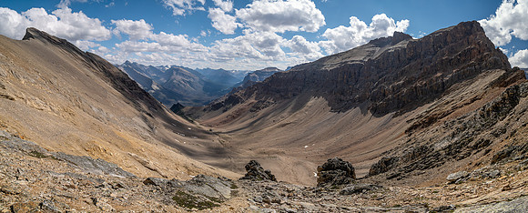 Ascending south slopes of Siffleur Mountain.