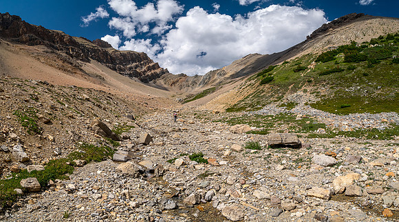 Ascending south slopes of Siffleur Mountain.
