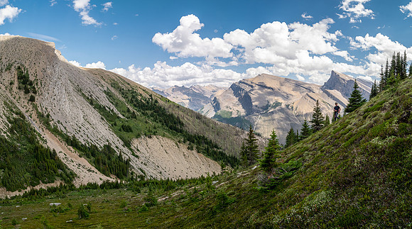 Ascending the SE slopes of Siffleur Mountain.