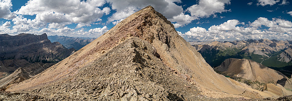 Ascending south slopes of Siffleur Mountain.