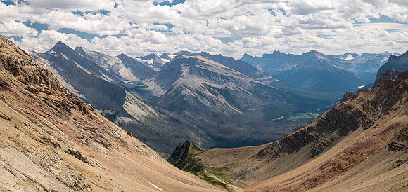 Ascending south slopes of Siffleur Mountain.