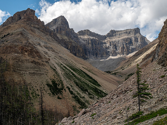 Ascending the SE slopes of Siffleur Mountain.