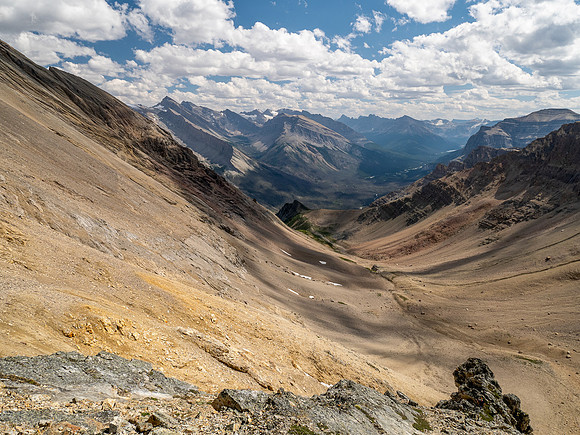 Ascending south slopes of Siffleur Mountain.