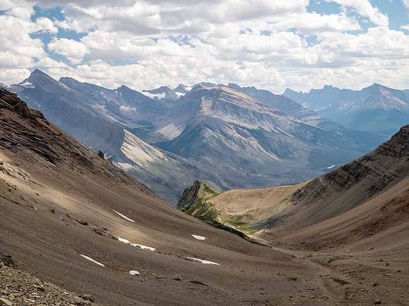 Ascending south slopes of Siffleur Mountain.