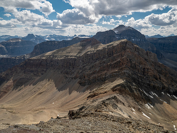 Ascending south slopes of Siffleur Mountain.