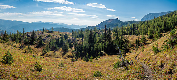 Looking back you can see the Soda Creek trail coming in from the left to join the GDT at right.
