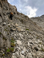 Despite looking easy from afar, the route got a bit desperate as we got higher. There might be an easier way but we didn't find it.