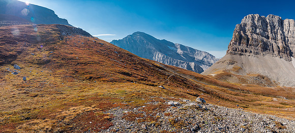 "Apis Peak" rises over Beehive Pass.