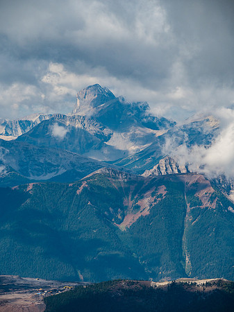 Mount Harrison looms far above another part of the mining operation to the west.