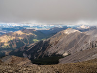 Looking north off the summit towards O'Rourke W3 at right and Greenhill Peak at left and Turnbull at distant center.