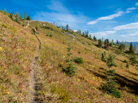On the Great Divide Trail now, heading north for a few hundred meters before we'll turn up towards the north shoulder of Beehive to our left.