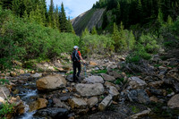 Hiking upper Whitegoat Creek.