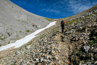 We joined the OHV track above the creek just before the pass and took the snow line down.
