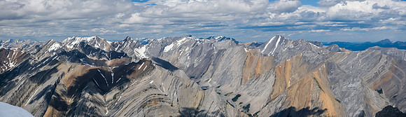 Views to Dark Storm, Cloud Buster and Rustler Peak (R).