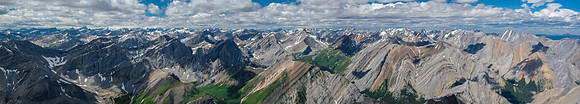 Looking west and north from the summit at a number of unofficial summits all over 10,000 feet including Fence Post, Coral, Dark Storm, Cloud Buster, Night Rider and Rustler.
