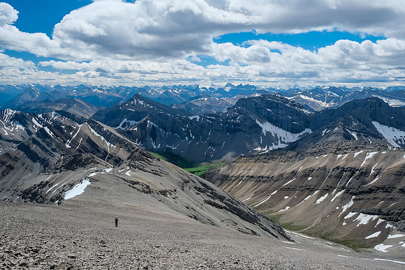Descending back to the south bowl.