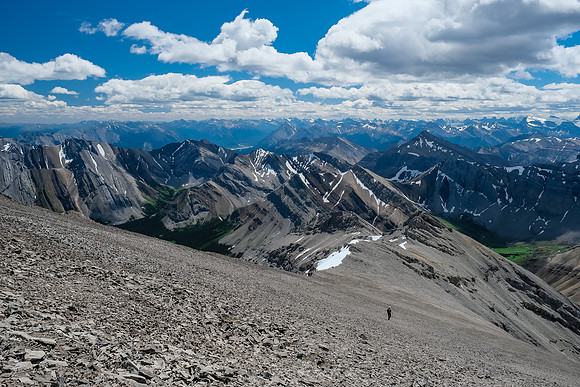 Descending back to the south bowl.