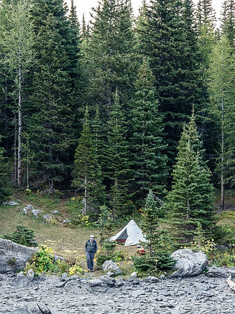 Our little camp at Lyall Tarn.