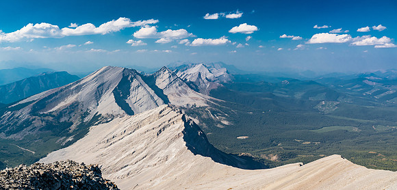 Looking north up the High Rock Range towards Mount Gass, O'Rourke, Farquhar and others.