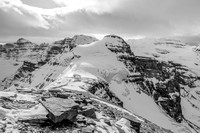 Looking ahead to our partial re-ascent of Aberdeen to our waiting packs which are sitting to the right of the intermediate summit near a small rock outcrop.