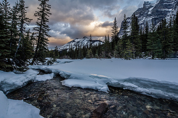 A lovely sunset over Little Temple from Paradise Creek.