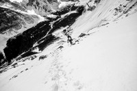 The ridge wasn't as wind blown as we were hoping. Due to the foreshortening, many of the 'small' snow patches were really snow fields