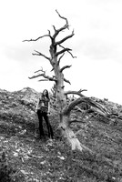 KC and a dead tree.
