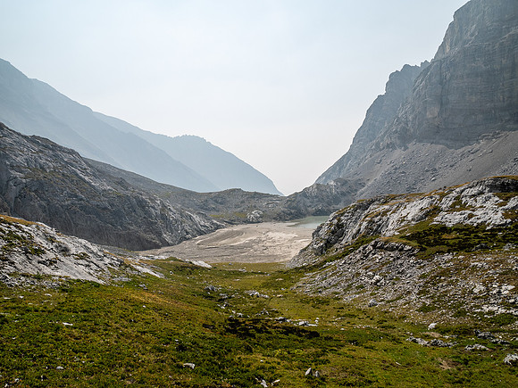 Approaching the south face of Puma Peak.