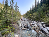 Hiking up the north branch of Stoney Creek.