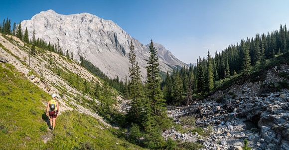 Hiking back out of the north branch of Stoney Creek.