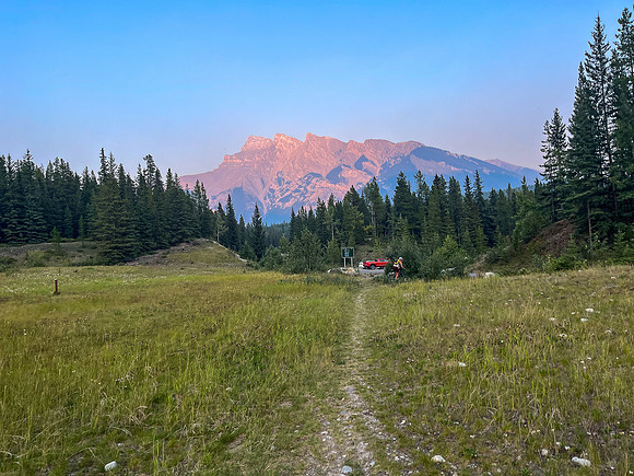 Biking back to Lake Minnewanka on the old Cascade fire road.