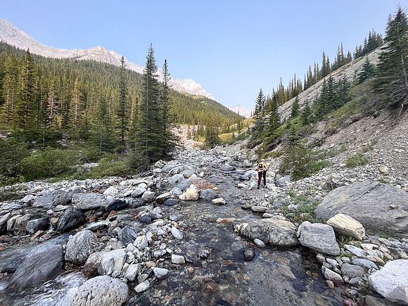 Hiking up the north branch of Stoney Creek.