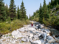 Hiking up the north branch of Stoney Creek.