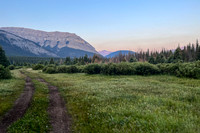 Biking up the Clearwater River trail.