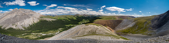 Hiking up an outlier of Elch Peak. Views down Scalp Creek.