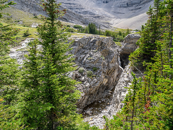 Exiting the NE trending valley along Scalp Creek between HH89 and Elch Peak.