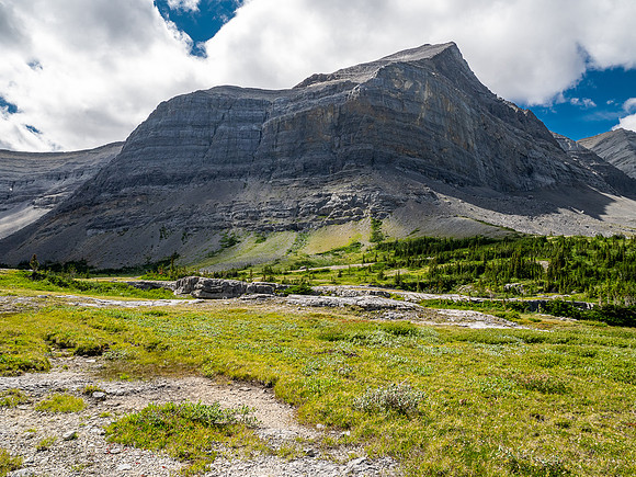 Exiting the NE trending valley along Scalp Creek between HH89 and Elch Peak.