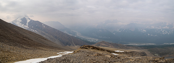 Ascending SW rubble slopes.